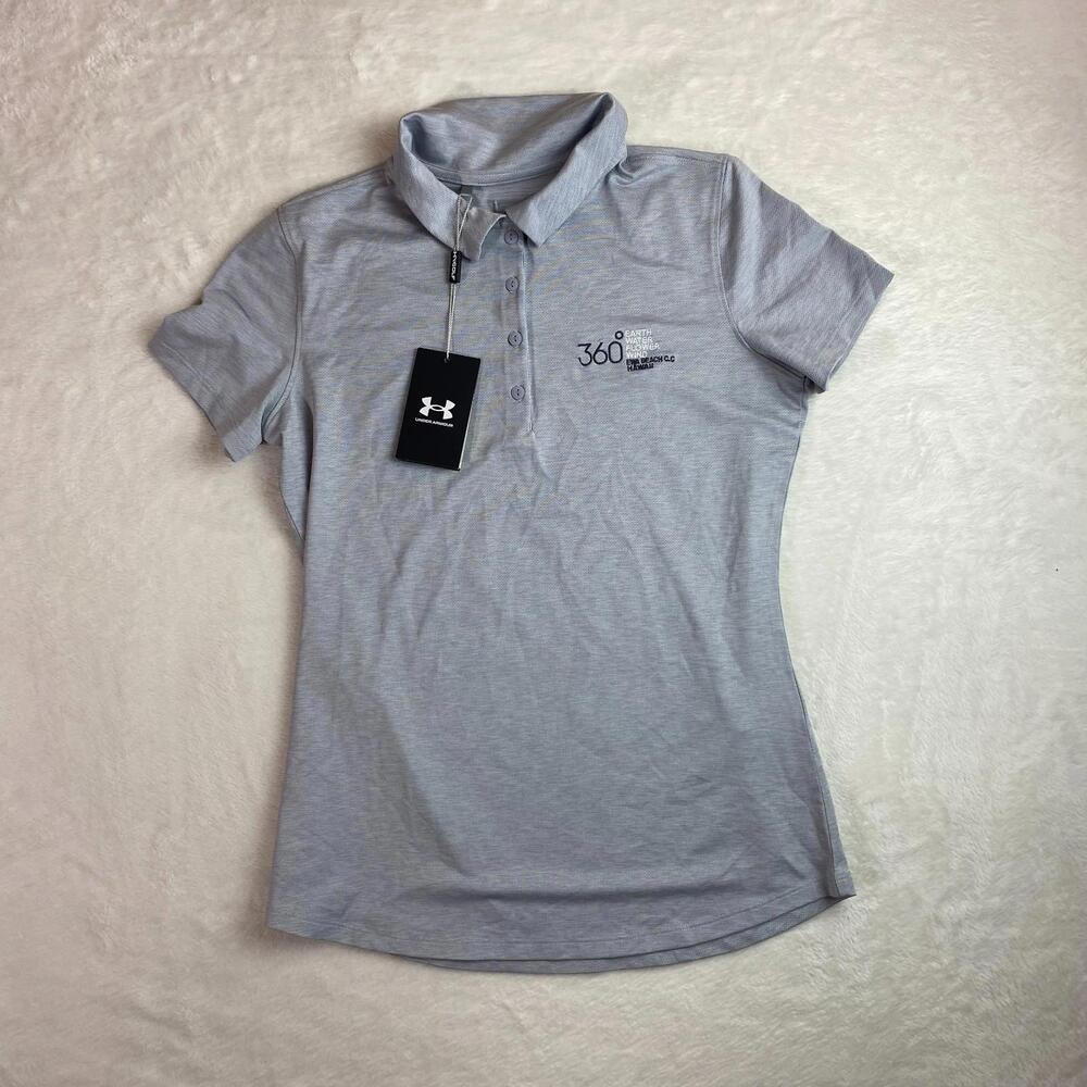 Under Armour Golf‎ Shirt Polo Womens XS 360 EMA Beach CC Hawaii Gray